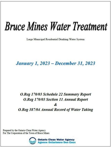 Bruce Mines Water Treatment Summary Report 2023