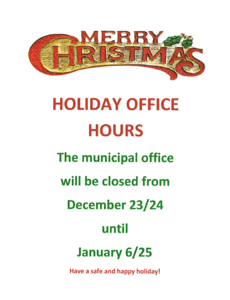 Municipal Office Holiday Hours